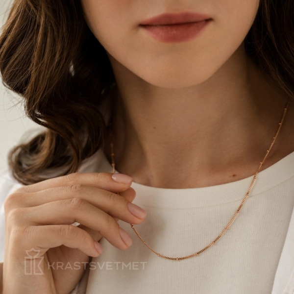 Цепь из красного золота 585, плетение «Панцирь»